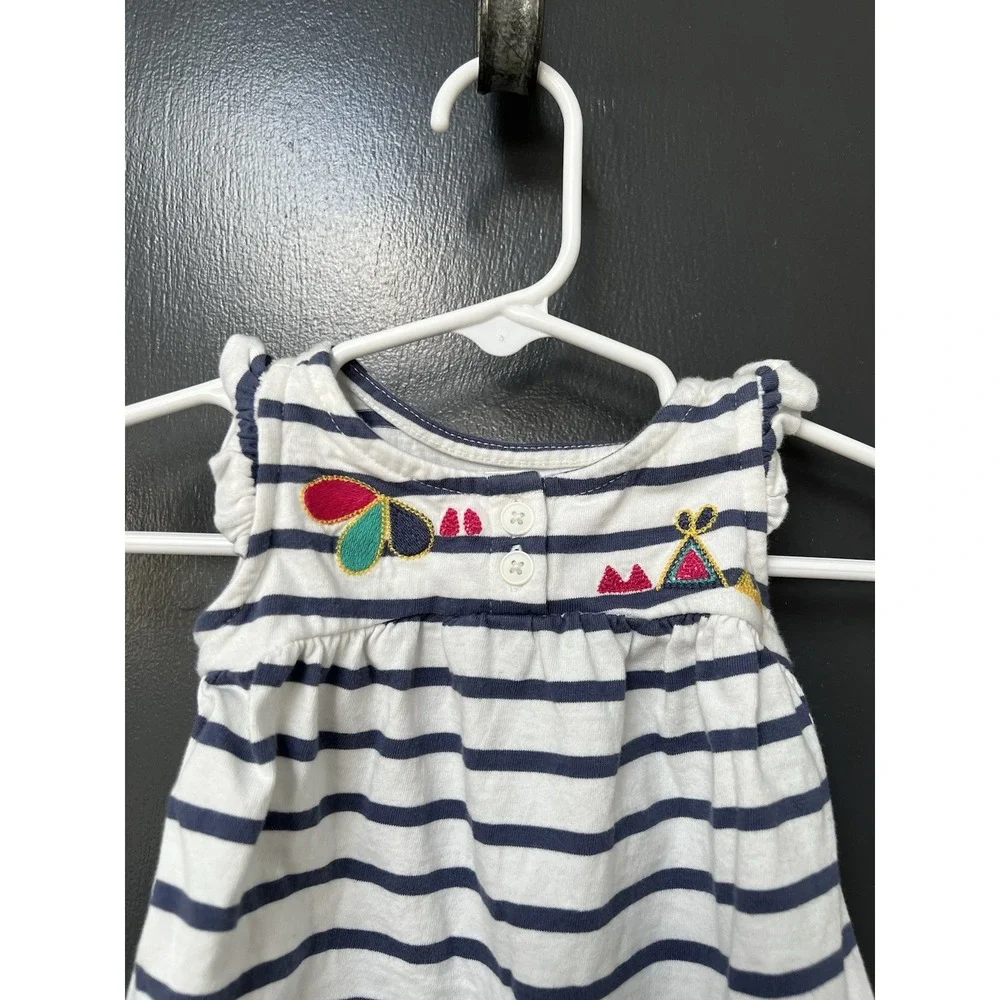 TEA Collection Floral Stripe Bubble Romper Outfit Size 0-3 Months